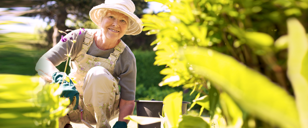 senior woman in garden